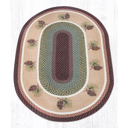 CAPITOL IMPORTING CO 4 x 6 ft. Jute Oval Pinecone Patch 88-46-081P